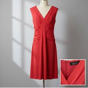 TERI JON Red Ruched A-Line Dress